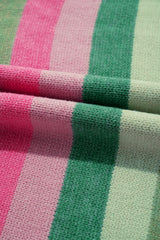 Green Color Block Ribbed Edge Round Neck Sweater Sweaters JT's Designer Fashion