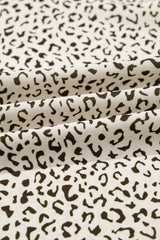 Beige Plus Size Leopard Print Frill Trim Short Sleeve Flared Dress Plus Size Midi Dresses JT's Designer Fashion