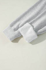 Light Grey Solid Color Fleece Lined Drawstring Hoodie with Pocket Sweatshirts & Hoodies JT's Designer Fashion