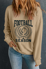 Khaki Rugby FOOTBALL SEASON Graphic Game Day Sweatshirt Graphic Sweatshirts JT's Designer Fashion