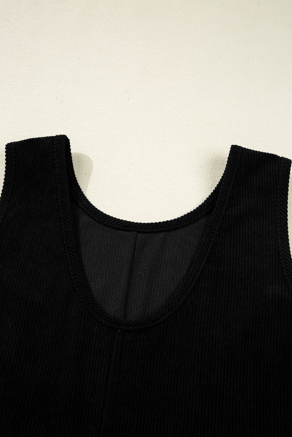 Black Corduroy Sleeveless Mini Dress With Patched Pockets Mini Dresses JT's Designer Fashion