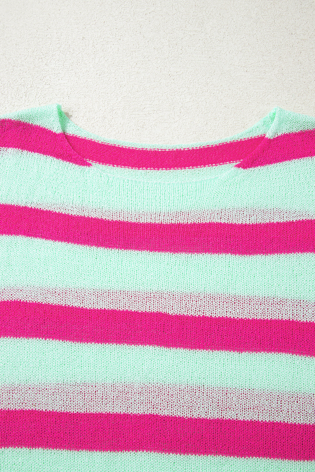 Green Stripe Round Neck Casual Sweater Sweaters JT's Designer Fashion