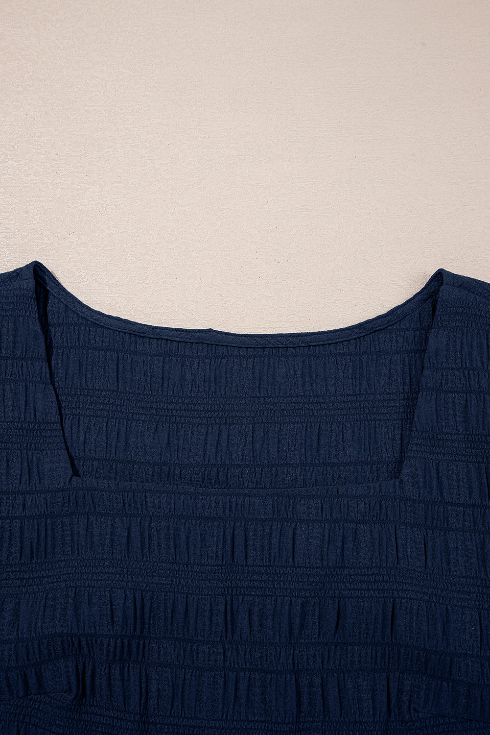 Dirty blue Textured Square Neck Top and Shirred High Waist Shorts Set Short Sets JT's Designer Fashion