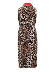 Plus Size Leopard Print Sleeveless Long Dress Maxi Dresses JT's Designer Fashion