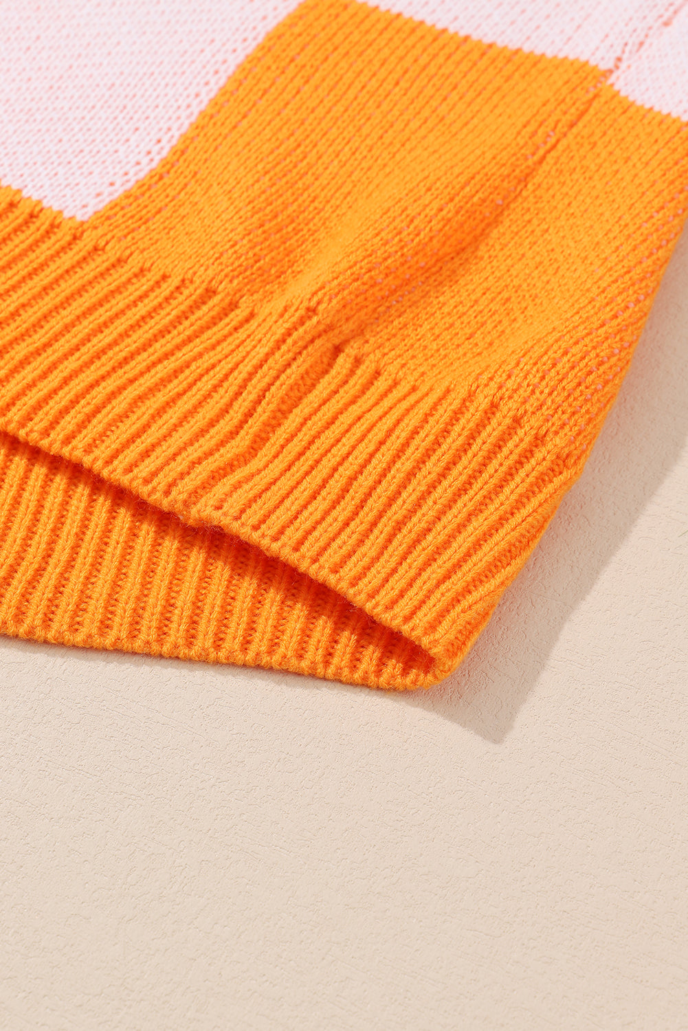 Orange Checkered Bishop Sleeve Sweater Sweaters & Cardigans JT's Designer Fashion