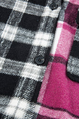 Black Plaid Colorblock Loose Shacket Plaid Shackets JT's Designer Fashion