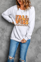 Beige FALL VIBES Graphic Drop Shoulder Sweatshirt Graphic Sweatshirts JT's Designer Fashion