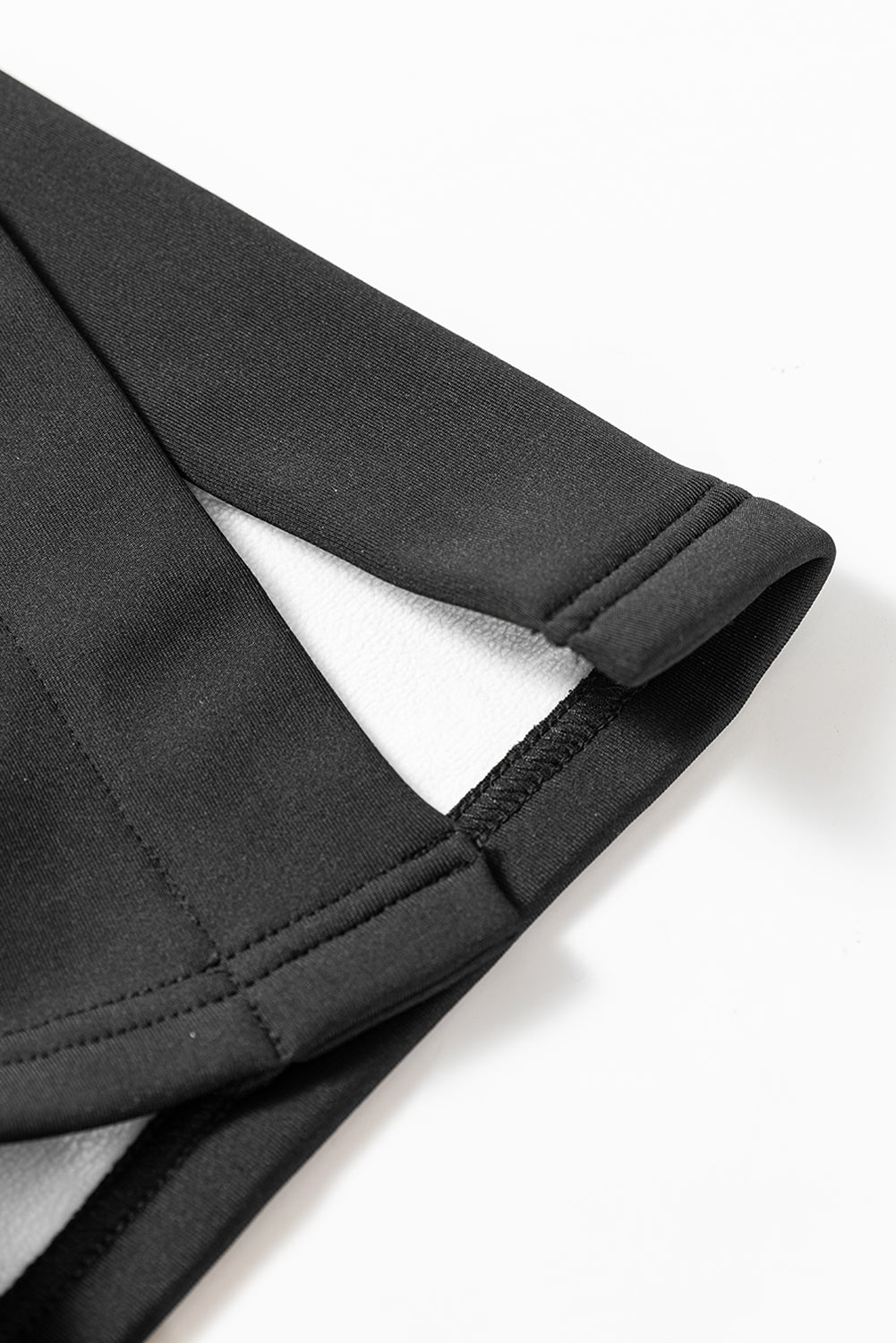 Black Thermal Lined Split Flare Leg Pants Pants & Culotte JT's Designer Fashion