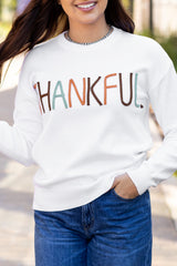 White Thankful Ivory Embroidered Sweater Sweaters JT's Designer Fashion