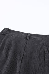 Gray Corduroy High Waist Straight Leg Pants Pants & Culotte JT's Designer Fashion