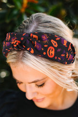 Carrot Halloween Pattern Print Knotted Headband Headwear JT's Designer Fashion
