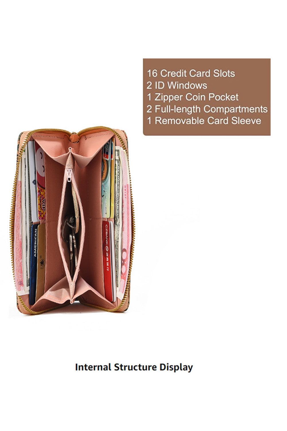 Brown Western Pattern Print Wristlet PU Leather Wallet Handbags JT's Designer Fashion