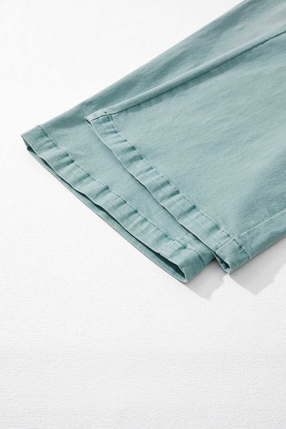 Smoke Green Mineral Wash Drawstring High Waist Wide Leg Jeans Jeans JT's Designer Fashion