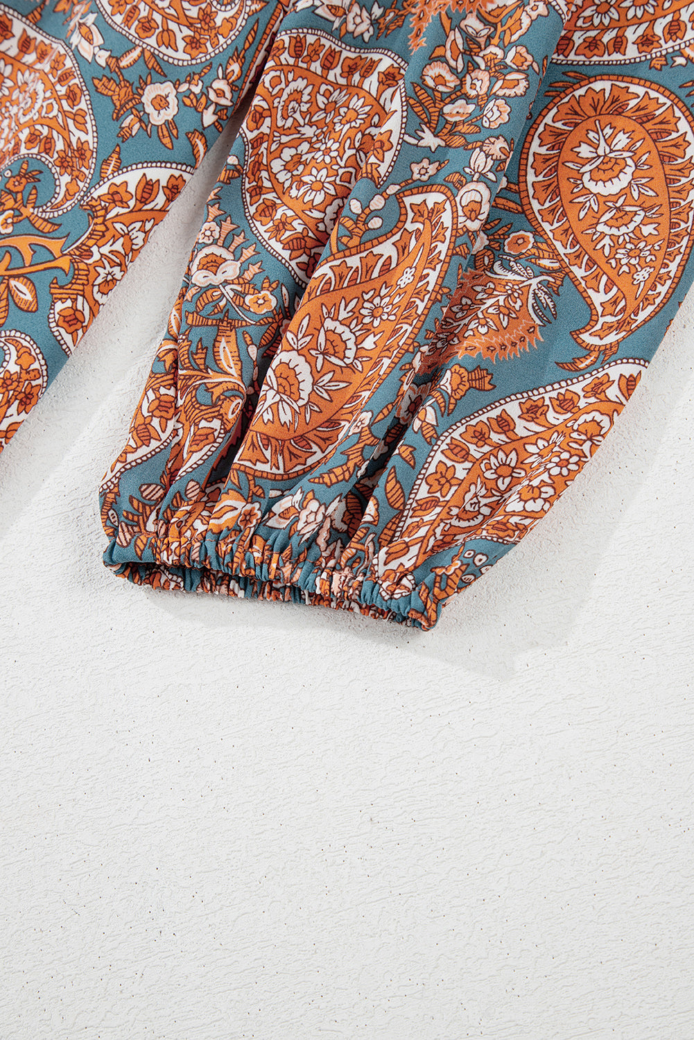 Orange Paisley Print Loose Fit Drawstring High Waist Mini Dress Mini Dresses JT's Designer Fashion