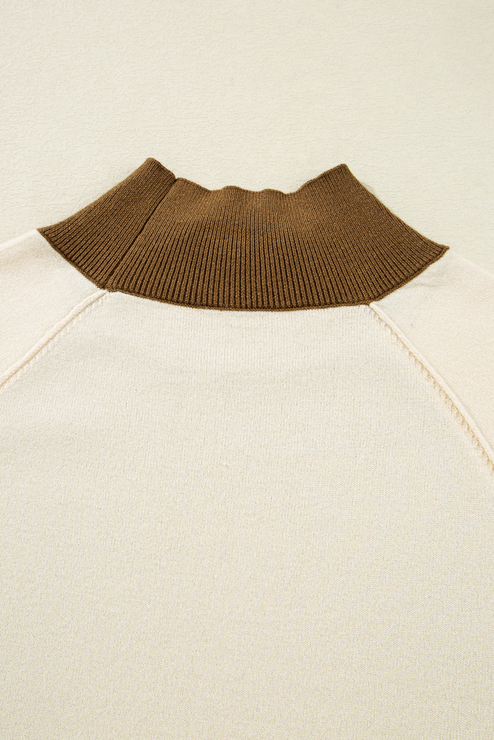 Desert Palm Colorblock Raglan Puff Sleeve Mock Neck Sweater Sweaters JT's Designer Fashion