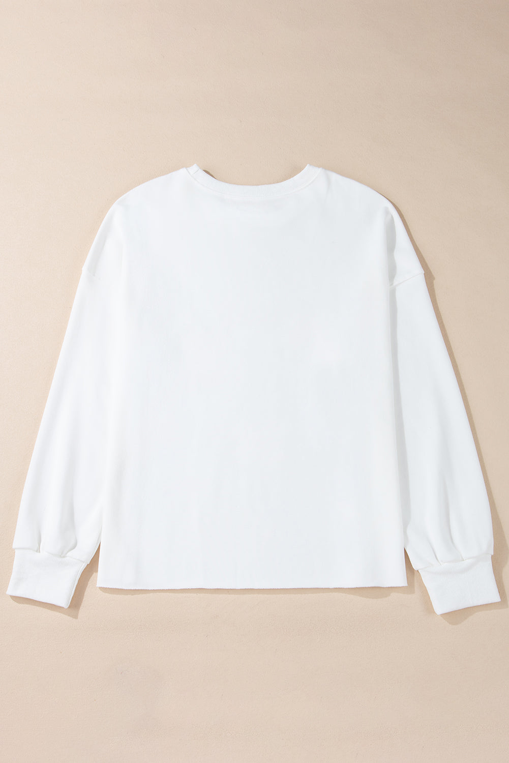 White Bowknot Pattern Drop Shoulder Loose Sweatshirt Sweatshirts & Hoodies JT's Designer Fashion