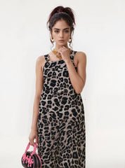 Plus Size Leopard Print Wide Leg Casual Overalls Leopard Jumpsuits & Rompers JT's Designer Fashion