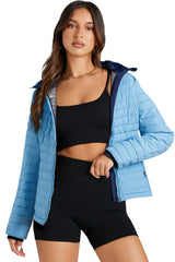 Myosotis Solid Color Quilted Zip-up Puffer Jacket Jackets JT's Designer Fashion
