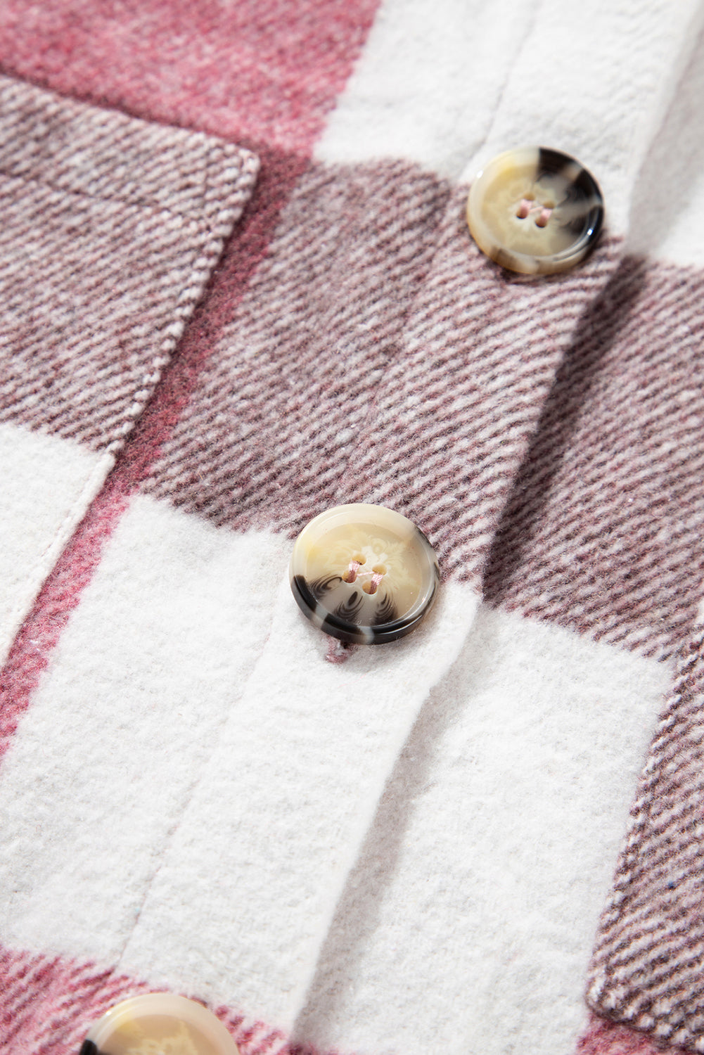 Plaid Color Block Buttoned Long Sleeve Jacket with Pocket Plaid Shackets JT's Designer Fashion