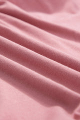 Rose Pink Textured V Neck Flutter Sleeve Ruffled Long Dress Maxi Dresses JT's Designer Fashion