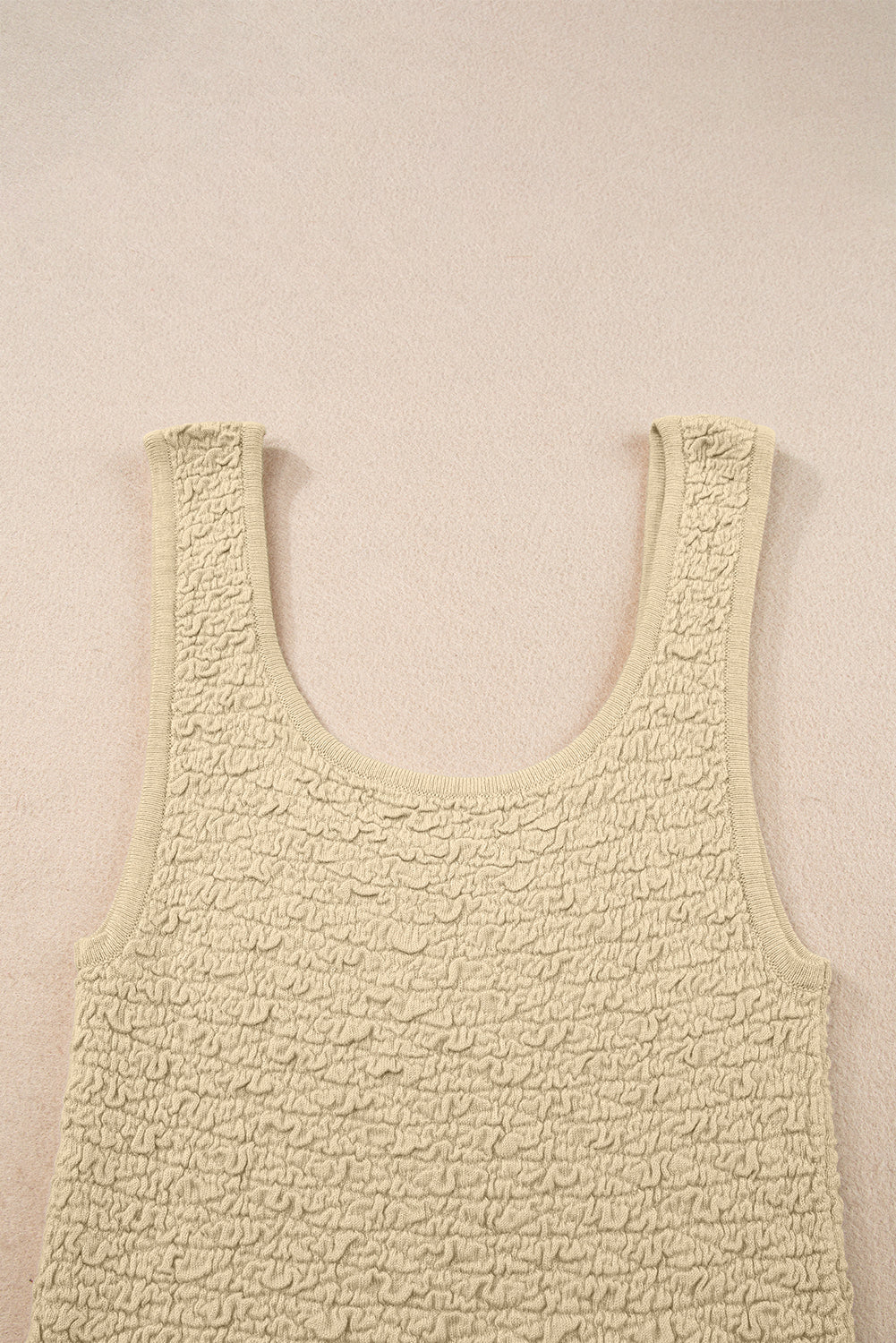 Apricot Textured U Neck Slim Fit Tank Top Sweaters & Cardigans JT's Designer Fashion
