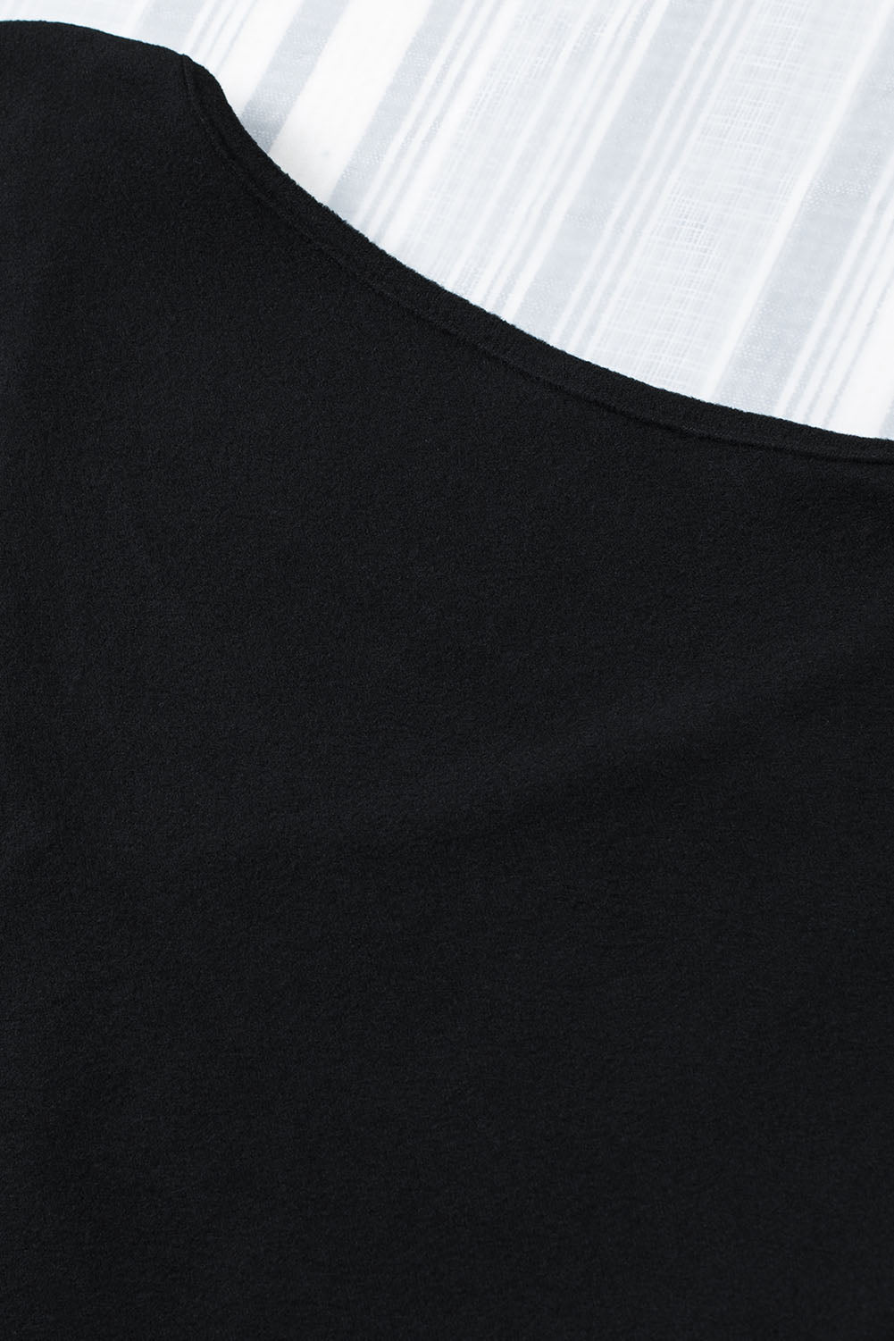 Black Solid Color V Neck Long Sleeve Knit Top Long Sleeve Tops JT's Designer Fashion