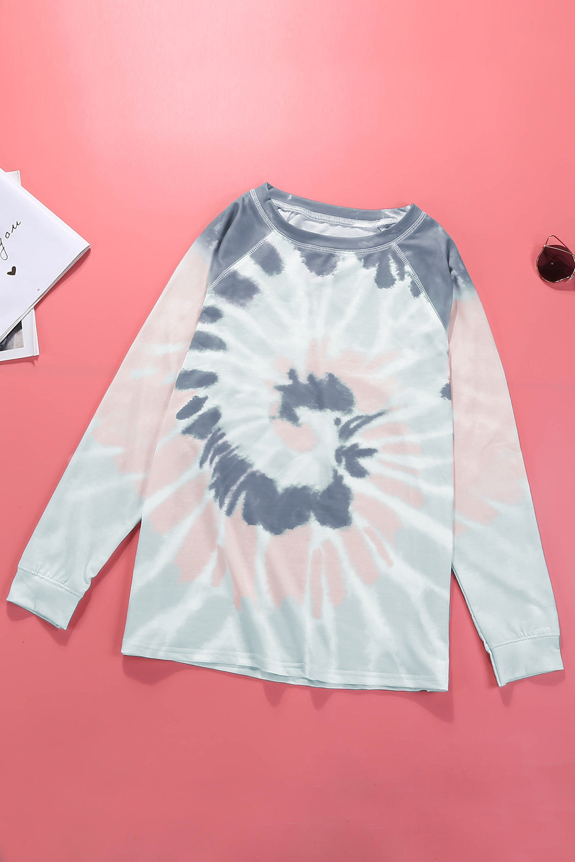 Multicolor Ombre Tie Dye Loose Leisure Sweatshirt Sweatshirts & Hoodies JT's Designer Fashion