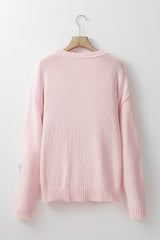 Pink Petals & Threads Embroidered Floral Sweater Sweaters JT's Designer Fashion