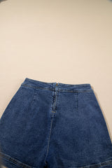 Ashleigh Blue Faux Wrapped Mini Denim Skort Denim Shorts JT's Designer Fashion