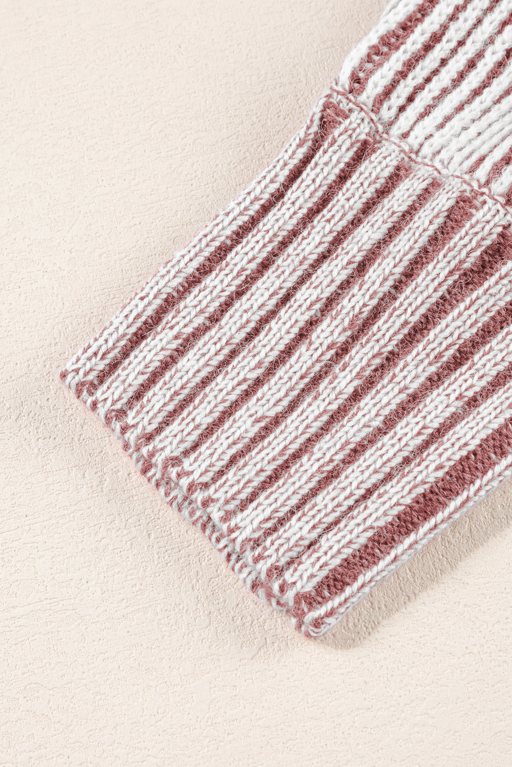 Red Dahlia Striped Print Ribbed Knit Boat Neck Baggy Sweater Sweaters JT's Designer Fashion