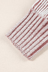 Red Dahlia Striped Print Ribbed Knit Boat Neck Baggy Sweater Sweaters JT's Designer Fashion