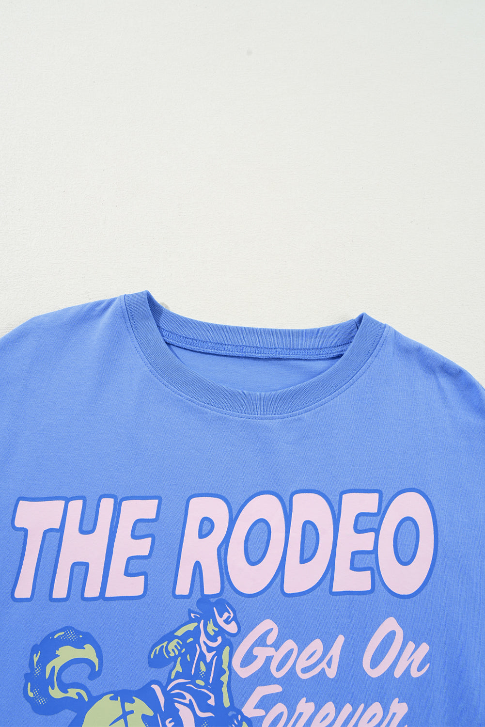 Sky Blue Rodeo Forever Western Graphic Tee Graphic Tees JT's Designer Fashion