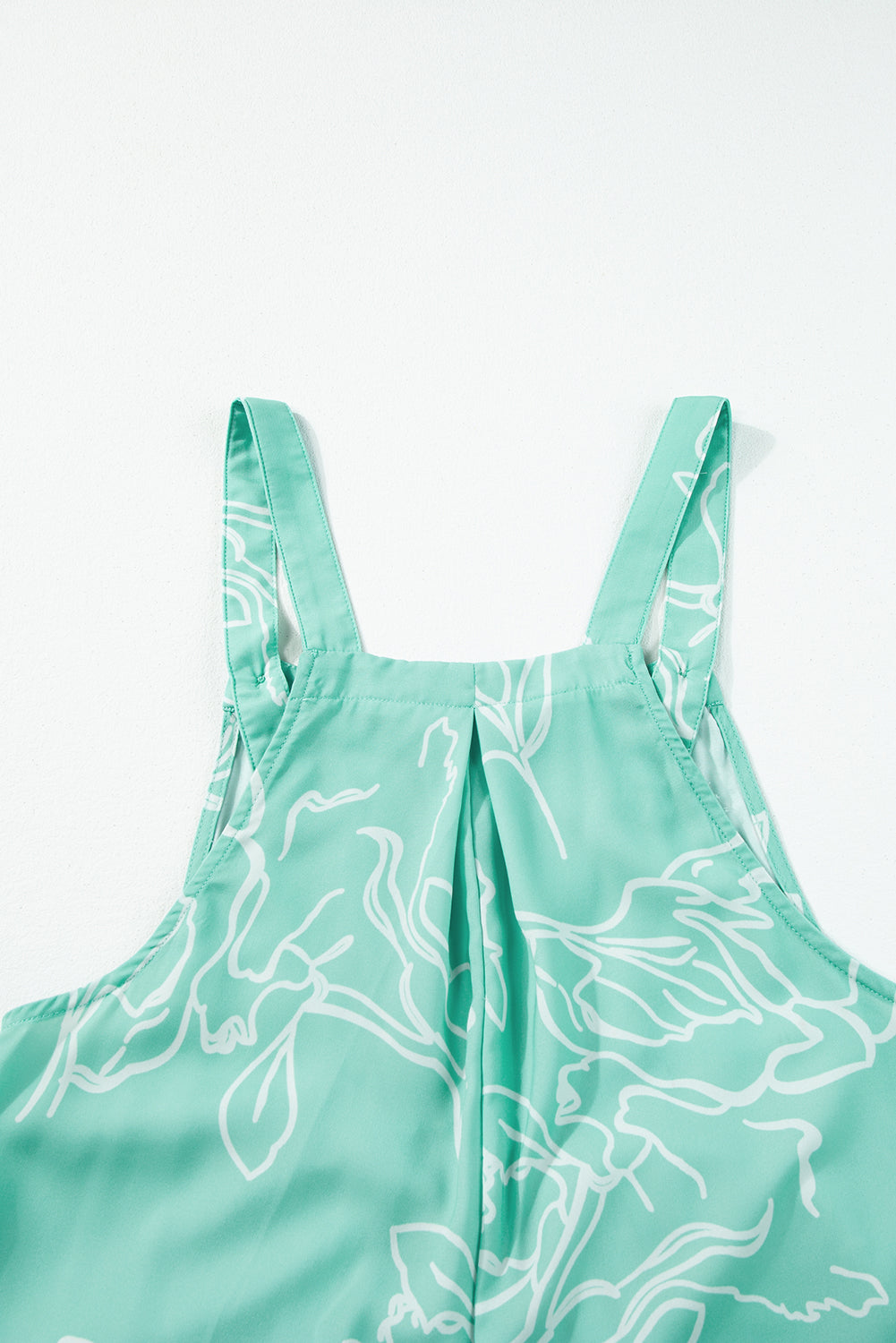 Moonlight Jade Printed Bib Wide Leg Overalls Jumpsuits & Rompers JT's Designer Fashion