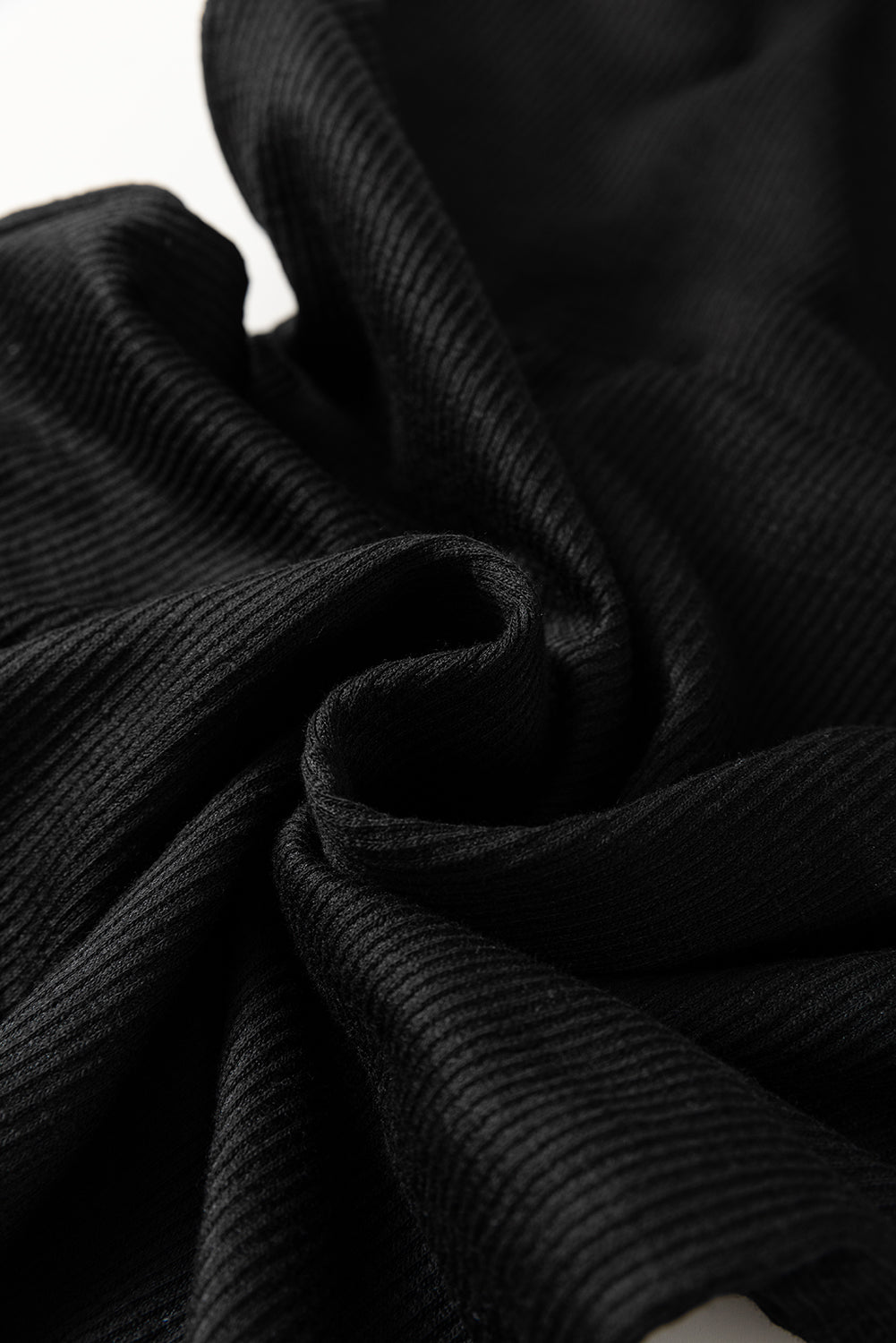 Black Racerback Ribbed Knit Drawstring Bodycon Dress Bodycon Dresses JT's Designer Fashion