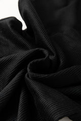 Black Racerback Ribbed Knit Drawstring Bodycon Dress Bodycon Dresses JT's Designer Fashion