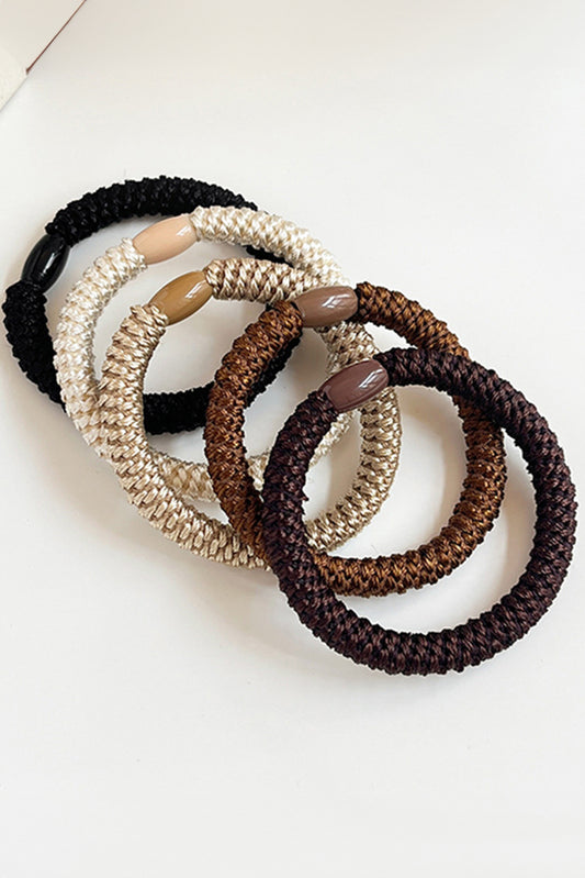 Camel 5Pcs Solid High Elastic Hair Tie Headwear JT's Designer Fashion