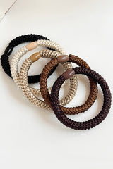 Camel 5Pcs Solid High Elastic Hair Tie Headwear JT's Designer Fashion