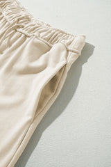 Apricot Loop Drawstring Casual Wide Leg Pants Pants & Culotte JT's Designer Fashion