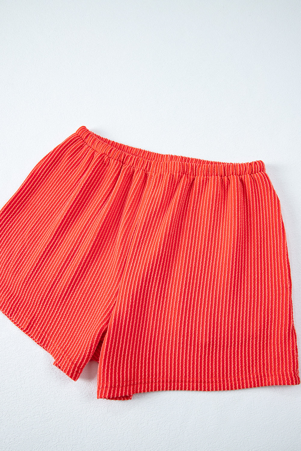 Ribbed Textured Knit Loose Fit Tee and Shorts Set Short Sets JT's Designer Fashion