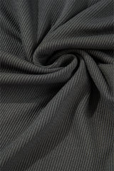 Gray Colorblock Ribbed Collared Oversized Sweatshirt Sweatshirts & Hoodies JT's Designer Fashion