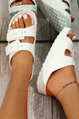White Double-buckle EVA Slippers Slippers JT's Designer Fashion