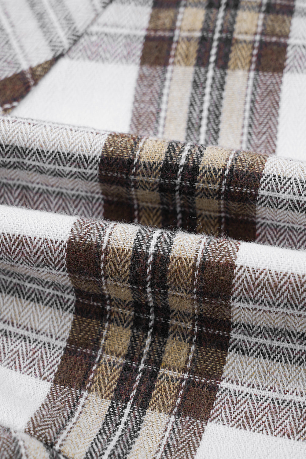 White Plaid Bubble Sleeve Flowy Shirt Dress Mini Dresses JT's Designer Fashion