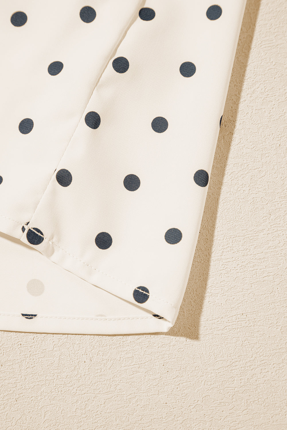 Apricot Polka Dot Print Frilled Collar Lantern Sleeve Blouse Blouses & Shirts JT's Designer Fashion