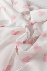 White Love Heart Print Drop Shoulder Puff Sleeve Shirt Blouses & Shirts JT's Designer Fashion