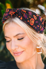 Carrot Halloween Pattern Print Knotted Headband Headwear JT's Designer Fashion