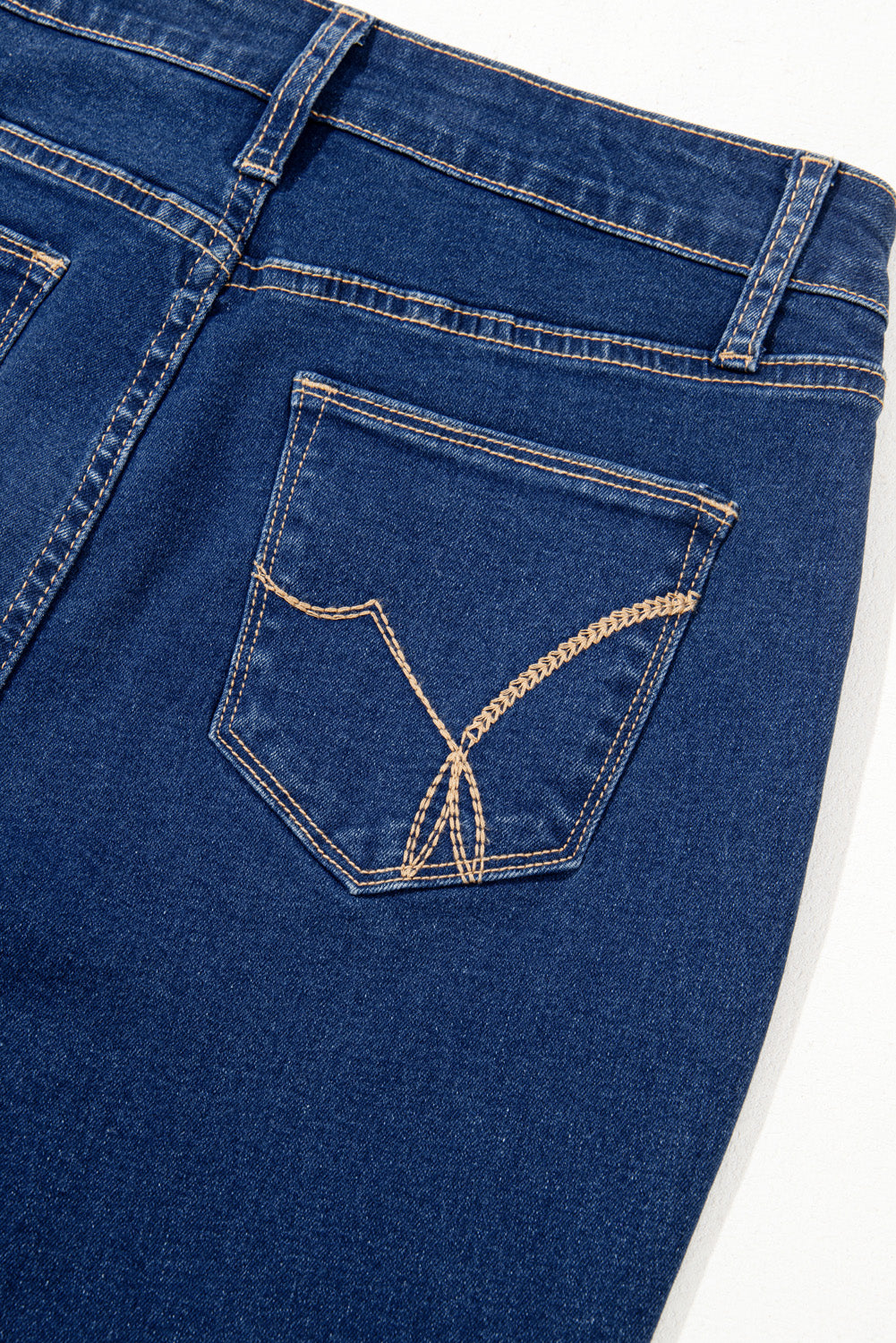 Sail Blue Center Seam Deep Wash Straight Jeans Jeans JT's Designer Fashion