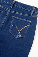 Sail Blue Center Seam Deep Wash Straight Jeans Jeans JT's Designer Fashion