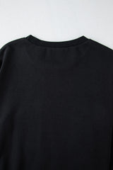 Black GAME DAY Rugby Football Graphic Pullover and Shorts Casual Outfit Short Sets JT's Designer Fashion