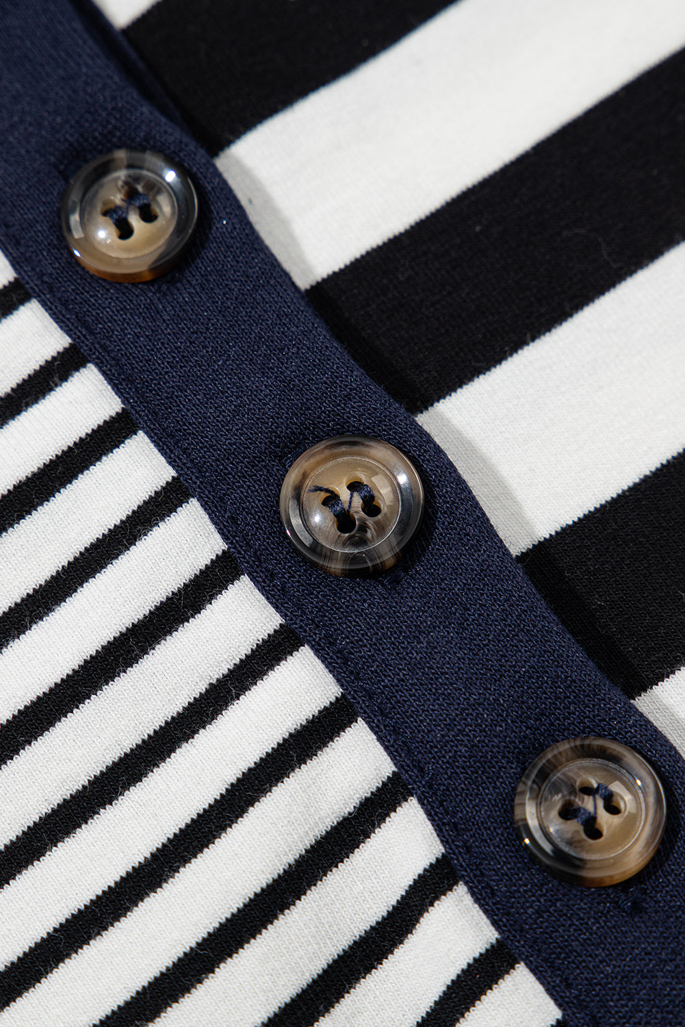 Black Stripe Half Placket Polo T Shirt Dress T Shirt Dresses JT's Designer Fashion