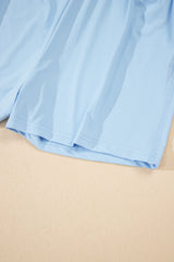 Sky Blue Drawstring High Waist Lined Tennis Skorts Skirts & Petticoat JT's Designer Fashion